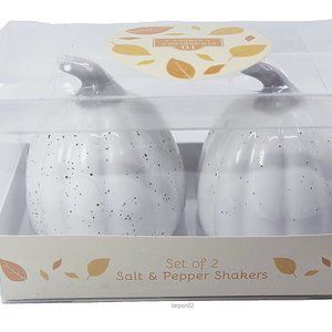 10 Strawberry Street Ceramic Country Pumpkin Salt+Pepper Shakers BB01B26010 NIB